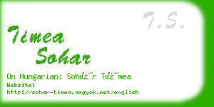 timea sohar business card